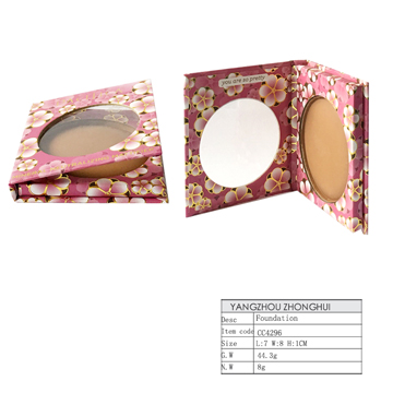 Single pressed power makeup foundation in cardboard palette packing